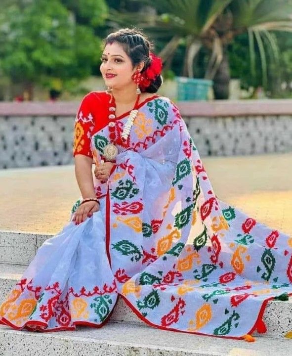 Half Silk Skin Print Saree-হাফ সিল্ক স্কিন প্রিন্ট শাড়ি_dorinova